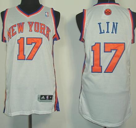 Revolution 30 New York Knicks 17# Jeremy Lin White NBA Jerseys Cheap