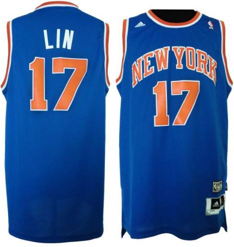 New York Knicks 17# Jeremy Lin Blue Walter Brown Hwc Swingman Jersey Cheap
