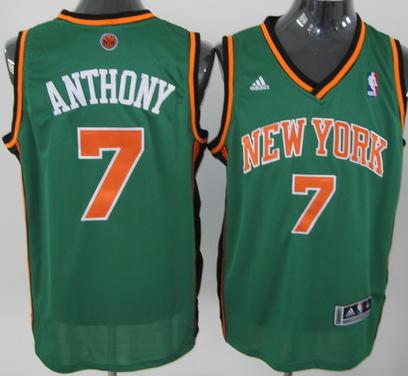 New York Knicks 7 Carmelo Anthony Green Jersey