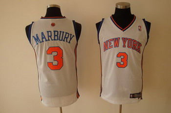 New York Knicks 3 MARBURY white SWINGMAN jerseys Cheap