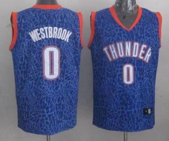 Oklahoma City Thunder 0 Russell Westbrook Blue Leopard Grain NBA Jersey Cheap