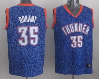 Oklahoma City Thunder 35 Kevin Durant Blue Leopard Grain NBA Jersey Cheap
