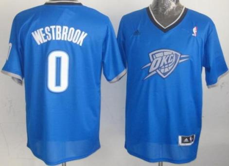 Oklahoma City Thunder 0 Russell Westbrook Blue Revolution 30 Swingman NBA Jersey 2013 Christmas Style Cheap