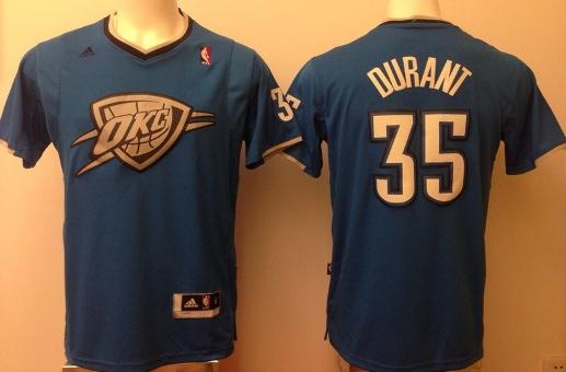 Oklahoma City Thunder 35 Kevin Durant Blue Revolution 30 Swingman NBA Jersey 2013 Christmas Style Cheap