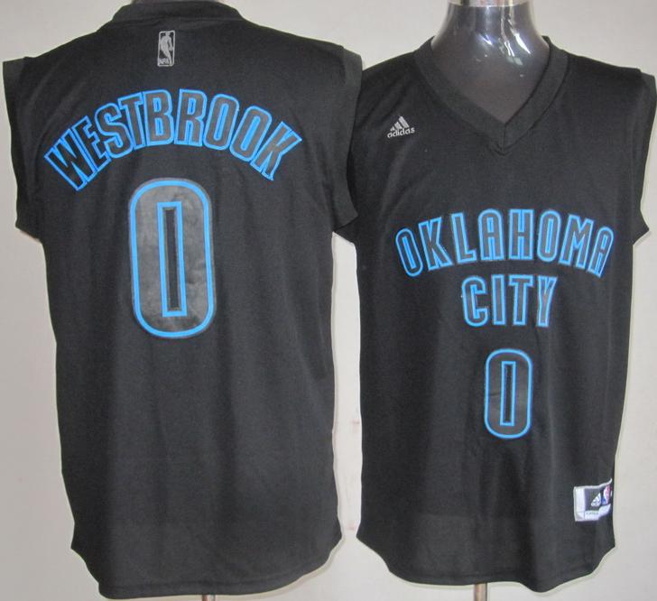 Oklahoma City Thunder #0 Russell Westbrook Black Swingman NBA Jerseys