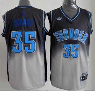 Oklahoma City Thunder 35 Kevin Durant Black Grey Revolution 30 Swingman NBA Jerseys Cheap