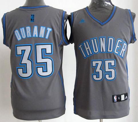 Oklahoma City Thunder #35 Kevin Durant Grey Revolution 30 Swingman NBA Jerseys Cheap
