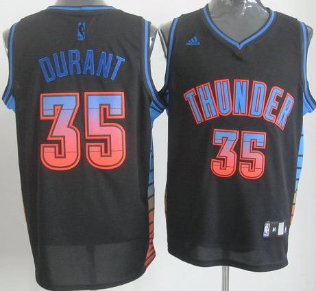 Oklahoma City Thunder #35 Kevin Durant Black Vibe Fashion Swingman Jersey Cheap