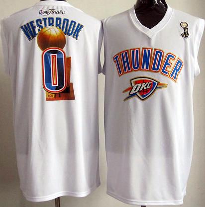 Oklahoma City Thunder #0 Russell Westbrook White 2012 Fianls NBA Jerseys