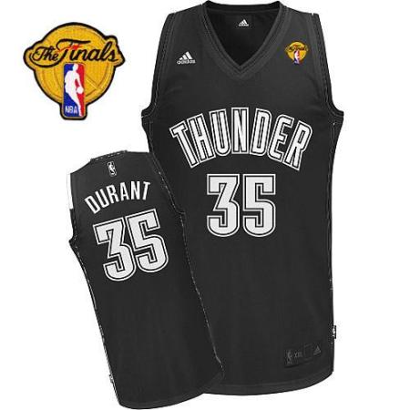 Oklahoma City Thunder #35 Kevin Durant Swingman Black Shadow With Finals Patch NBA Jersey Cheap