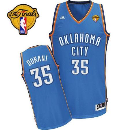 Oklahoma City Thunder #35 Kevin Durant Blue Road Swingman With Finals Patch NBA Jersey