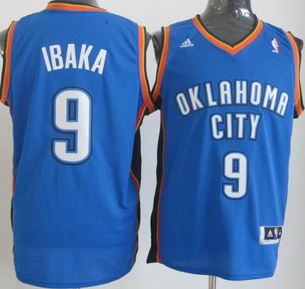 Revolution 30 Swingman Oklahoma City Thunder 9# Serge Ibaka Blue NBA Jerseys Cheap