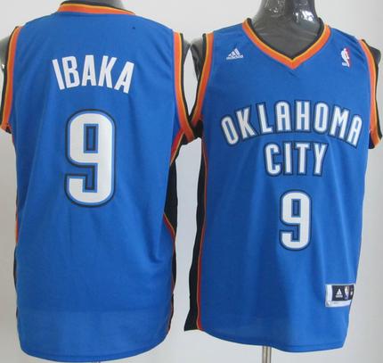 Revolution 30 Swingman Oklahoma City Thunder 9# Serge Ibaka Blue NBA Jerseys