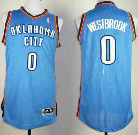 Revolution 30 Oklahoma City Thunder 0 Westbrook Blue NBA Jerseys