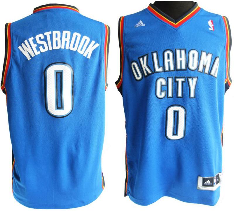 Revolution 30 Oklahoma City Thunder 0 Russell Westbrook Blue Swingman Jersey Cheap