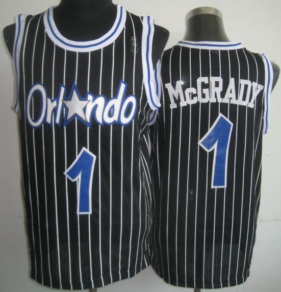 Orlando Magic 1 Tracy Mcgrady Black Revolution 30 NBA Jerseys