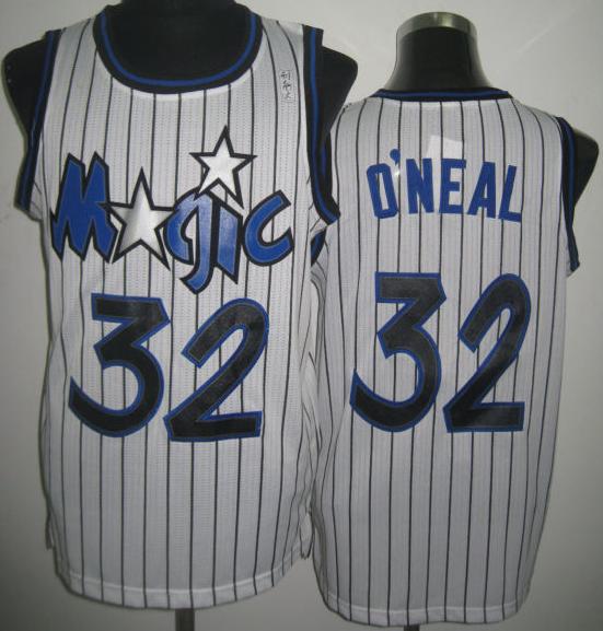 lando Magic 32 Shaquille O'Neal White Throwback Revolution 30 NBA Basketball Jerseys Cheap