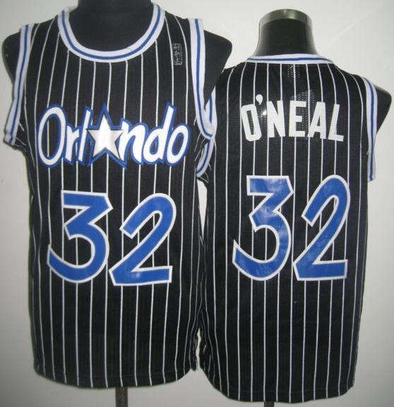 lando Magic 32 Shaquille O'Neal Black Throwback Revolution 30 NBA Basketball Jerseys