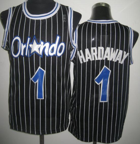 Orlando Magic 1 Penny Hardaway Black Throwback Revolution 30 NBA Basketball Jerseys Cheap