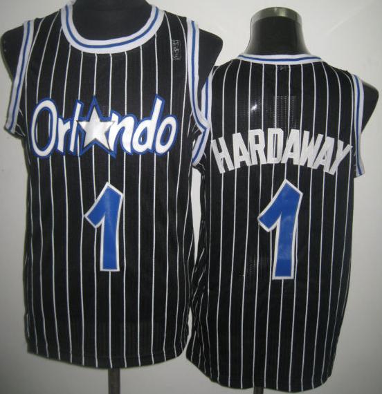 Orlando Magic 1 Penny Hardaway Black Throwback Revolution 30 NBA Basketball Jerseys