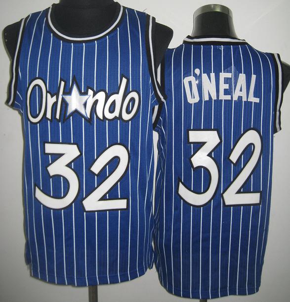 Orlando Magic 32 Shaquille O'Neal Blue Throwback Revolution 30 NBA Basketball Jerseys