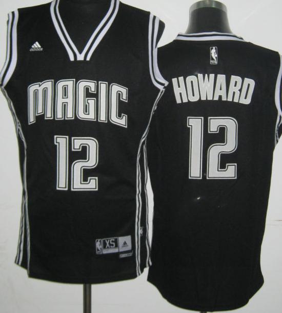 Orlando Magic 12 Dwight Howard Black Revolution 30 NBA Jerseys