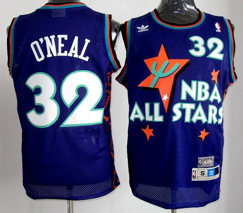 Orlando Magic 32 Shaquille O'Neal Purple 1995 All Star Throwback NBA Jersey Cheap