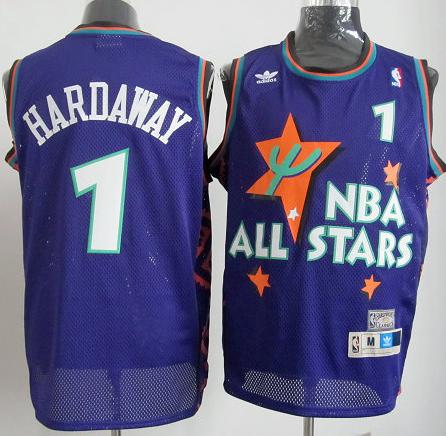 Orlando Magic 1 Penny Hardaway Swingman Purple 1995 All Star Throwback NBA Jersey Cheap