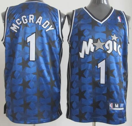 Orlando Magic 1 Tracy Mcgrady Stiched Blue Dark Star Jersey