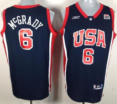 USA 6 McGrady Blue Basketball Jerseys