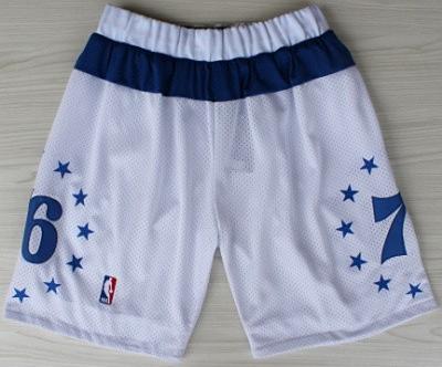 Philadelphia 76ers 34 White NBA Shorts Cheap