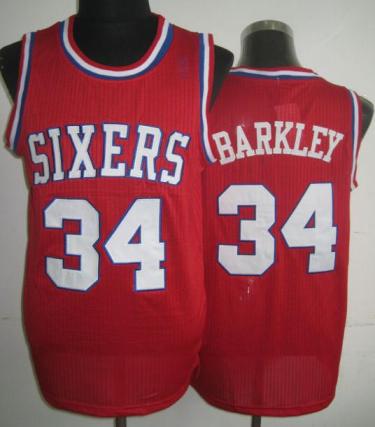 Philadelphia 76ers 34 Charles Barkley Red Hardwood Classics Revolution 30 NBA Jerseys