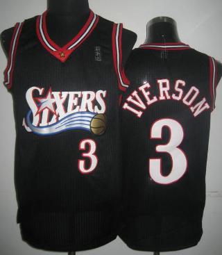 Philadelphia 76ers 3 Allen Iverson Black Revolution 30 NBA Jerseys Cheap