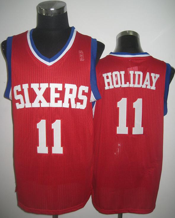 Philadelphia 76ers 11 Jrue Holiday Red Revolution 30 NBA Jerseys