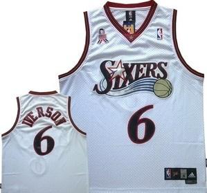 2002 All Stars Philadelphia 76ers 6 Allen Iverson Soul Swingman White Jersey Cheap