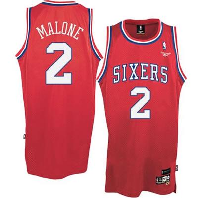 Philadelphia 76ers 2 Moses Malone Red Jersey Cheap