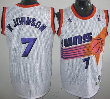 Phoenix Suns 7 Kevin Johnson White Swingman Jersey Cheap