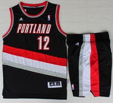 Portland Trail Blazers 12 LaMarcus Aldridge Black Revolution 30 Swingman NBA Jersey Short Suits