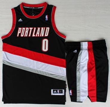 Portland Trail Blazers 0 Damian Lillard Black Revolution 30 Swingman NBA Jersey Short Suits Cheap