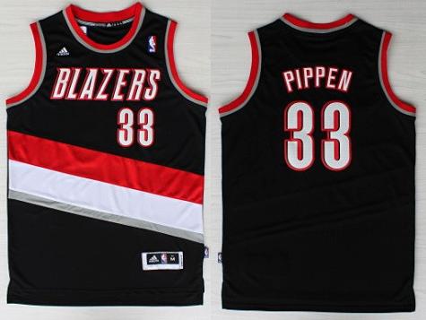 Portland Trail Blazers 33 Scottie Pippen Black Revolution 30 Swingman NBA Jersey
