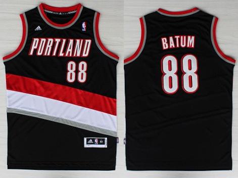 Portland Trail Blazers 88 Nicolas Batum Black Revolution 30 Swingman NBA Jersey