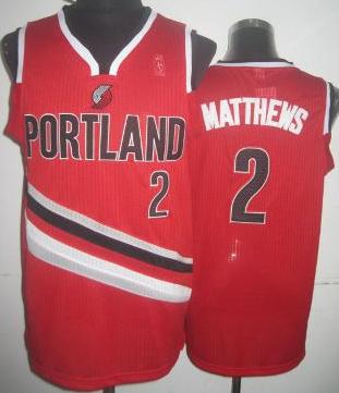 Portland Trail Blazers 2 Wesley Matthews Red Revolution 30 NBA Jersey
