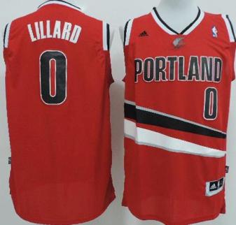Portland Trail Blazers 0 Damian Lillard Red Revolution 30 Swingman NBA Jersey Cheap