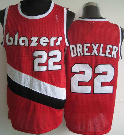 Portland Trail Blazers 22 Clyde Drexler Red Hardwood Classics Revolution 30 NBA Jerseys Cheap