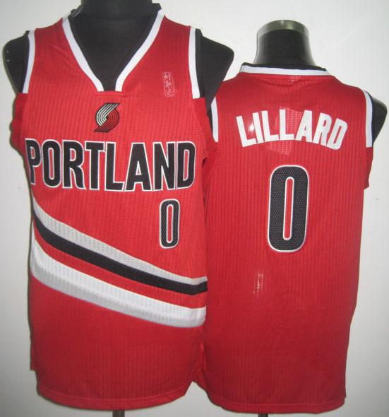 Portland Trail Blazers 0 Damian Lillard Red Revolution 30 NBA Jersey Cheap