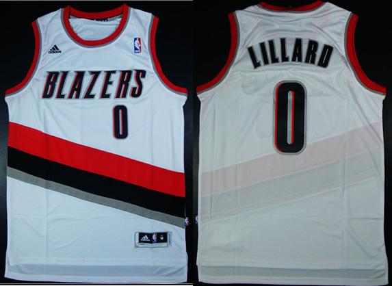 Portland Trail Blazers 0 Damian Lillard White Revolution 30 Swingman NBA Jersey
