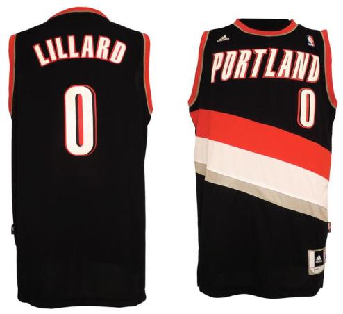 Portland Trail Blazers 0 Damian Lillard Black Revolution 30 Swingman NBA Jersey