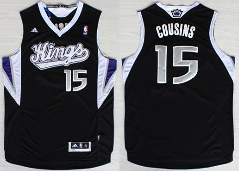 Sacramento Kings 15 DeMarcus Cousins Black Revolution 30 Swingman NBA Jerseys
