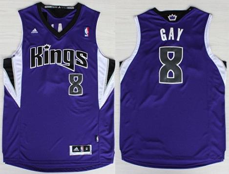 Sacramento Kings 8 Rudy Gay Purple Revolution 30 Swingman NBA Jerseys