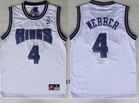 Sacramento Kings 4 Chris Webber White NBA Jerseys Cheap